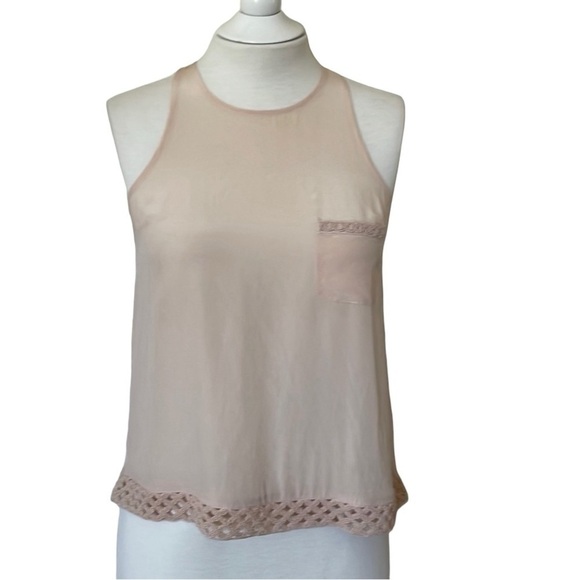 Joie Sheer Silk Top Beaded Embroidery Size XXS - Picture 2 of 9